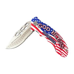 Tactical Folder Spring Assisted Knife - United We Stand Divided We Fall (BOX 181)