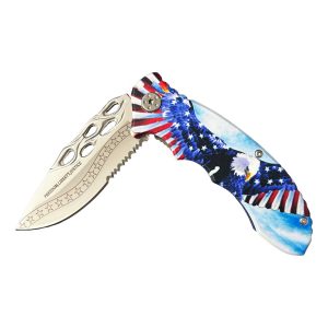 Usa Tactical Folder Spring Assisted Knife - Freedom Liberty Justice (Box 180)
