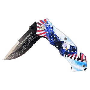 Tactical Rescue Style Spring Assist Knife - Freedom Liberty Justice