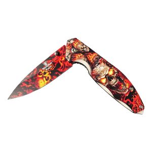 Snake Eye Spring Assist Knife - Fire Skull (BOX 153)