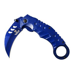 Snake Eye Tactical Spring Assist Knife - Blue Blade w/ Blue Handle (BOX 147)