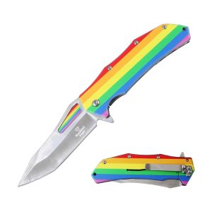 Snake Eye Tactical Spring Assist Knife - Rainbow (BOX 155)
