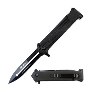 4.5" All Black Spring Assist Knife - Joker "Why So Serious" (BOX 154)