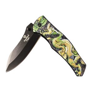 Snake Eye Tactical Spring Assist Knife - Green Snake (BOX 152)