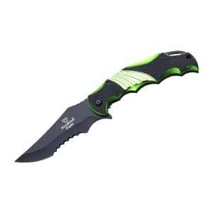 Snake Eye Tactical Rescue Spring Assisted Knife - Green Handle (Box 145)