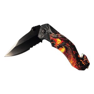 Tactical Spring Assist Knife - Red Fire Dragon (BOX 171)