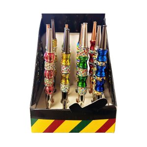6.5" Jewel Design Large Metal Pipe 12ct