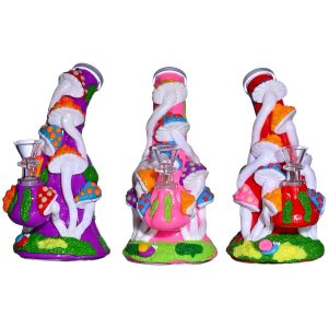 7" 3D Red Mushroom Glow In The Dark Water Pipe (Box 141)