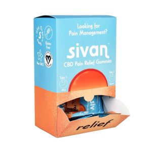 Sivan CBD+D9 Pain Relief 125mg Gummies 5pk 10ct Gravity Display - Cherry