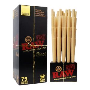 Raw Classic Black King Cones 1pk 75ct