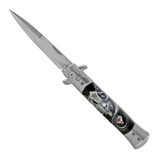 Switchblade Knife w/ Wolf Handle (BOX 114)