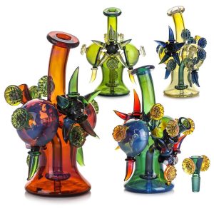 8.2" Fumed Hydra Horn Water Pipe (Box 206)