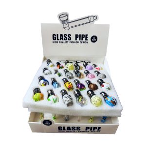 Glass Pipe w/Screen 24ct Display - Design A