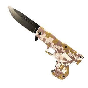 Spring Assit Glock Style Gun Knife - Camo (BOX 126)