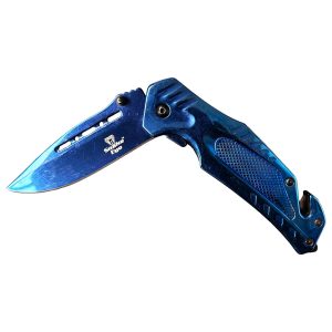 Snake Eye Tactical Spring Assist Rescue Knife - Blue (BOX 104)