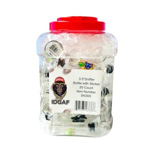 IDGAF 3.5" Clear Sniffer Bottle w/ Sticker 20ct Jar
