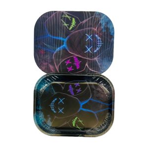 IDGAF Small 3D Metal Rolling Tray w/ Lid - Design B