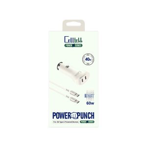 Celltekk PD40W Type-C Duel Car Charger w/ Type-C to Type-C Cable