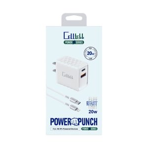 Celltekk PD20W USB + Type-C Duel Home Charger w/ Type-C to iPhone Cable