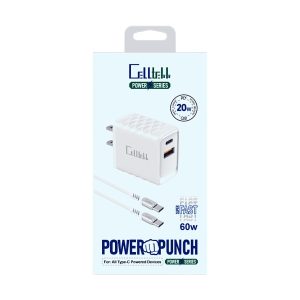 Celltekk PD20W USB + Type-C Duel Home Charger w/ Type-C to Type-C Cable