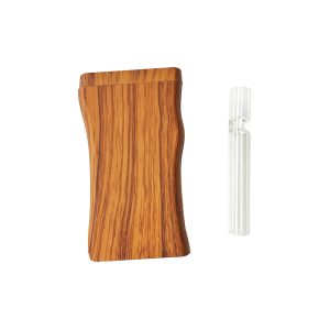 Large Fancy Wood Dugout w/ Glass Chillum