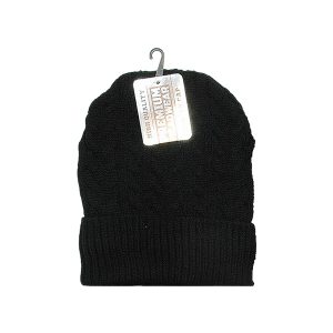 Premium Headwear Black Winter Cap