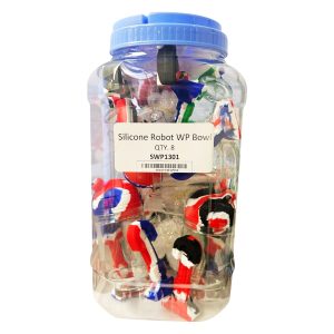 Silicone Robot Waterpipe W/ Bowl 8ct Jar