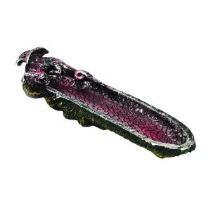3 x 11" Clay Incense Burner for Stick Ebros Magenta Sunset Dragon Aromatherapy LED Burner