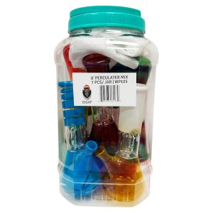 IDGAF 8" Mix Perculater Water Pipe 7ct Jar