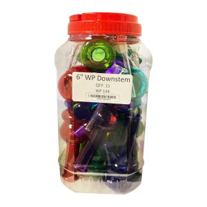 6" Colored Water Pipe W/ Downstem 15ct Jar