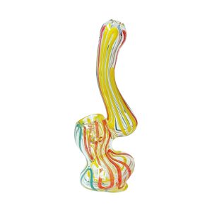 4" Striped Ribbon Sherlock Bubbler Pipe