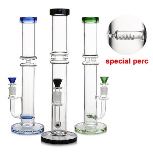 16" Inline Perc Straight Water Pipe
