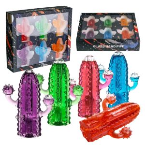 4.5" Colorful Cactus Hand Pipe 6ct