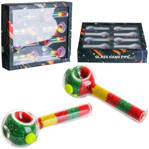 5" Colorful Sand Stone Hand Pipe 8ct