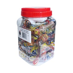 IDGAF 2.5" Striped Heavy Hand Pipe 80ct Jar