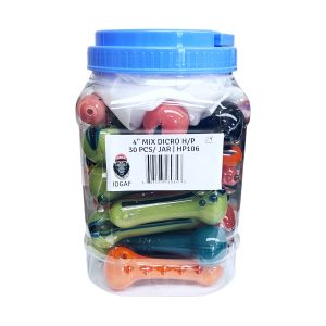 IDGAF 4" Mix Dicro Hand Pipe 30ct Jar