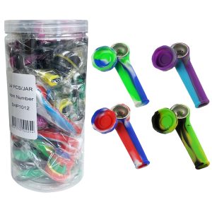IDGAF Silicone Hand Pipe w/ Metal Screen 24ct Jar