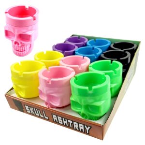 Skull Butt Bucket Colored Ashtray 12ct