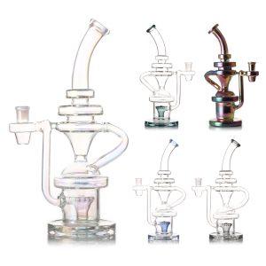 11" Klein Recycler w/ Colored Inverted Showerhead Perc Water Pipe (Box 227-222-219)