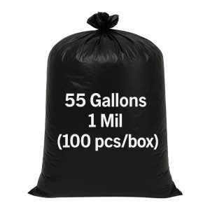 Sunrise Garbage Bags 38" x 58'' 55 Gallon Black 100ct