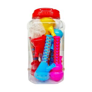 IDGAF 8" Printed Water Pipe w/ Downstem 10ct Jar
