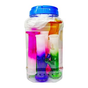 8" Mix Color Cylinder Water Pipe 8ct Jar