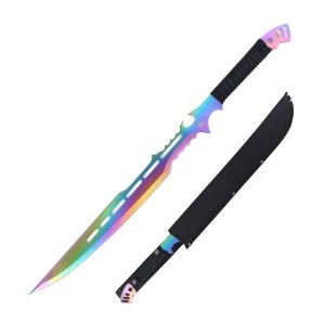 28" Snake Eye Tractial Zombie Machete - Rainbow
