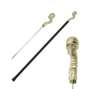 37" Skull Walking Cane W/ Hidden Sword