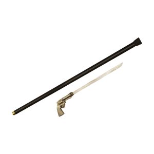 34.5" Gun Handle Walking Cane Sword