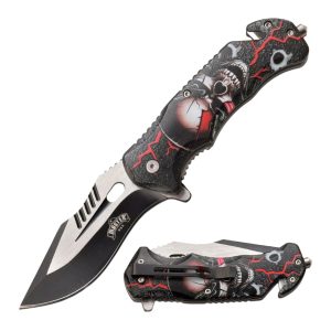 8" Master Usa Spring Assist Knife Printed Handle (Box 27)