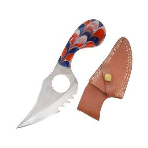 7.25" Old Ram Fix Blade Skinner Knife - Design 1