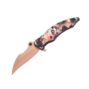 4.5" Razor Tactical Spring Assist Knife - Skull Design 1 (Box 212)
