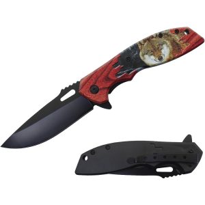 8.25" Razor Tactical Assist Knife W/ Abs Handle - Wolf (Box 108)