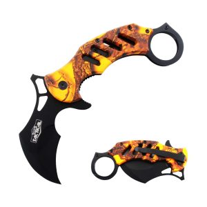 Razor Tactical Karambit Assist Knife - Orange Handle (Box 202)